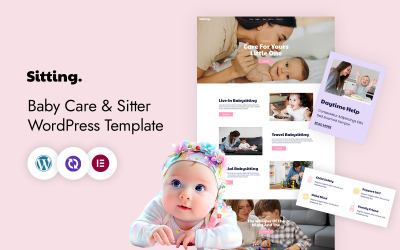 Sentado – Cuidados com o bebê e modelo WordPress CMS Elementor para babá
