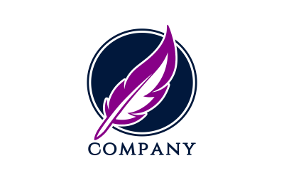 Unique Feather Quill Logo Design