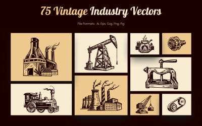 Vintage Industry Illustration Set