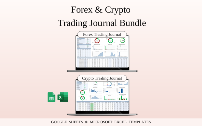 Pacote de Negociação Forex e Criptomoedas | Modelos de Planilhas para Planilhas Google e Excel