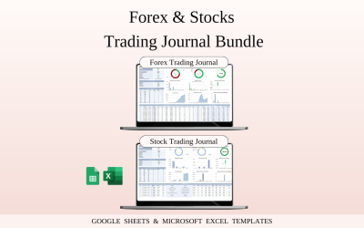 Paquete de trading de Forex y acciones | Plantillas de hoja de cálculo para Google Sheets y Excel
