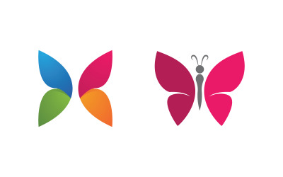 Szablon projektu ikony logo Butterfly Beauty Vector w wersji 19