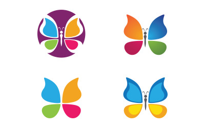 Szablon projektu ikony logo Butterfly Beauty Vector w wersji 24
