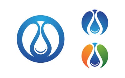Water wave liquid vector Logo illustration design V1.257