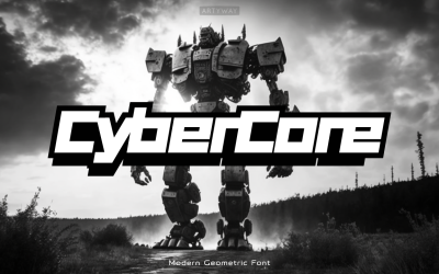 Futuristic Geometric Display Font