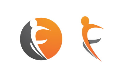 Hälsosamt liv Mänsklig vältränad sportlogotyp tecken illustration v1.352