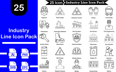 25 преміальних іконок Industry Line Pack