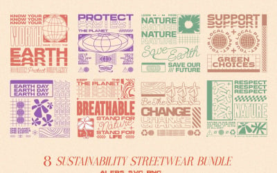 Sustainability Streetwear T-shirt Designs Bundle