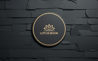 Wall gold circle Mockup | gold circle logo mockup | circle sign board mockup