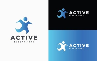 Active - Dynamic Human Figure Logo