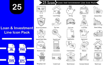 Loan And Investment Line Icon Pack
