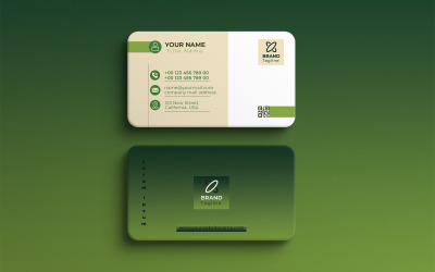 Modello di biglietto da visita moderno e creativo con colore verde