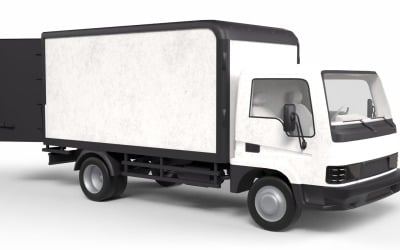 Modello 3D low-poly pronto per il gioco di un veicolo camion