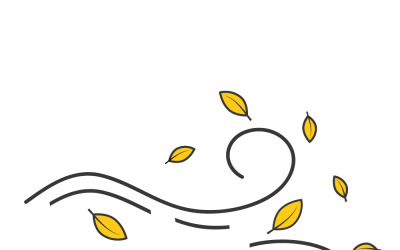 Autumn Wind Whirling Leaves Vector Illustration Art