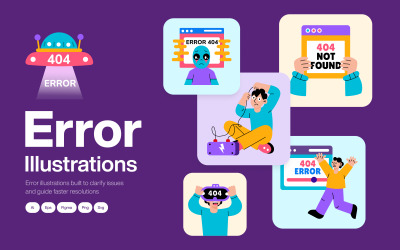 Fel illustrationer konstuppsättning