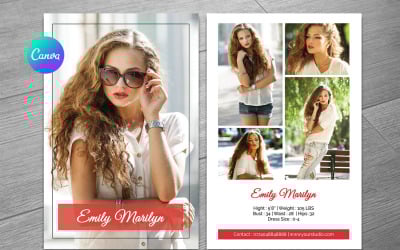 Modeling Comp Card Template Canva