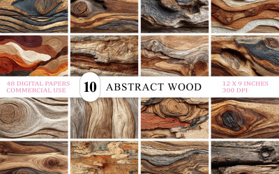 Organic Wood Background | Rustic Abstract Wood Patterns | Artistic Wood Texture Background Bundle