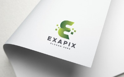 Шаблон логотипа Exapix Digital E