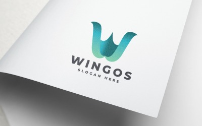 Шаблон логотипа Wingos Letter W