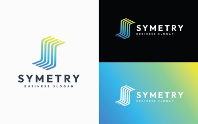 Симметрия — динамичный и сбалансированный современный логотип