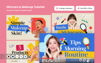 Skincare and Makeup Tutorial Youtube Thumbnail