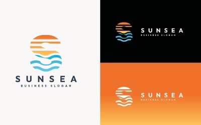 Sun and Sea Letter S Logo