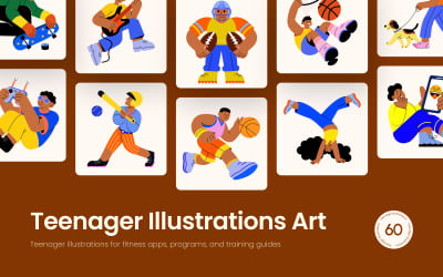 Teenager-Illustrationskunstset