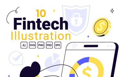 10 Fintech Vector Illustration