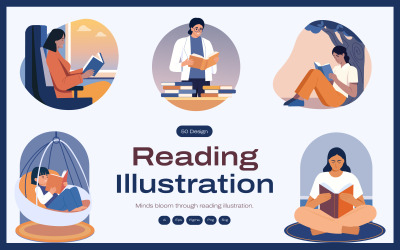 Reading Illustration Art Set