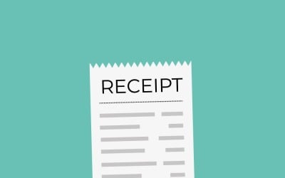 Ilustración de plantilla de recibo comercial vectorial para transacciones comerciales