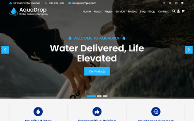 Aquadrop - Water Delivery Company React Website Template