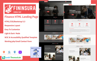 Fininsura - Finance Company HTML Landing Page Template
