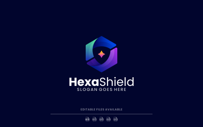 Gradient Modern Hexagon Shield Logo Design