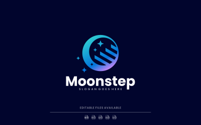 Gradient Modern Moon Logo Design
