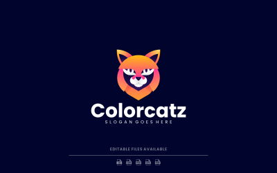 Modern Gradient Cat Logo Design