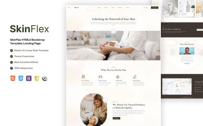 Skinflex – Hautpflege &amp;amp; Dermatologie HTML-Landingpage für Kliniken und Schönheitsexperten