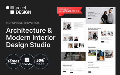 AccelDesign - WordPress -tema för arkitektur och modern inredningsstudio