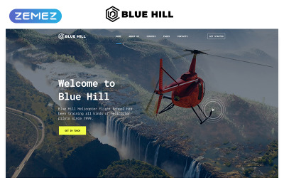 Blue Hill - Flugschule Mehrseitige kreative HTML-Website-Vorlage