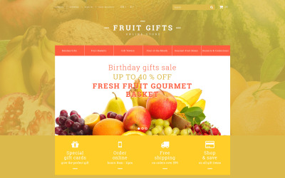 "Fresh Fruit Gift Basket" - адаптивний PrestaShop шаблон №53379