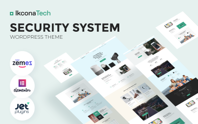Ikcon Tech — тема WordPress для сайтов по обслуживанию домов, посвященных системам безопасности.