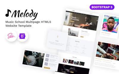 Melody - Muziekschool HTML5-websitesjabloon met meerdere pagina's