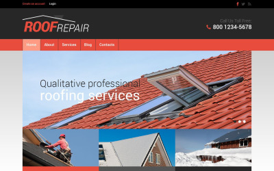 Modelo de Drupal responsivo para empresa de telhados