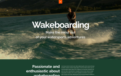 Plantilla de sitio web adaptable de wakeboard
