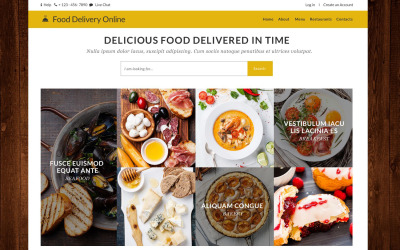 Responsive Website Vorlage für Lieferservice #53360