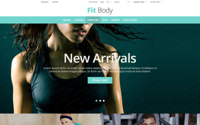 Responsivt Fitness Magento Free Theme Magento-tema #53327