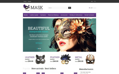 Responzivní PrestaShop motiv "Masquerade Masks PrestaShop Theme" #53319