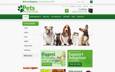 Шаблон ZenCart для домашніх тварин