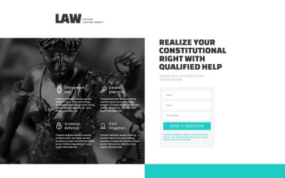Template di Landing Page Responsive #53359 "Law Firm Responsive Landing Page Template"