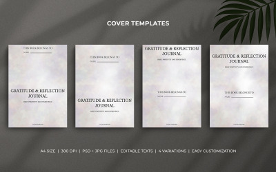 Gratitude Journal Cover Templates, Winter Lavender - Minimal Watercolor Editable Planner Covers