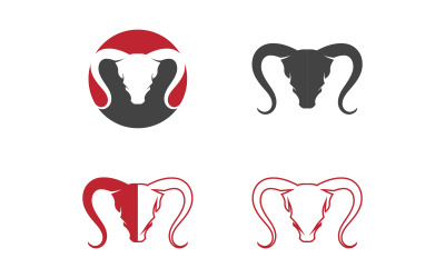 Taurus Horn Logotyp Mall Vektor Ikon Illustration Design V1.6